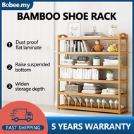 [Ready stock]Bamboo Shoe Rack Multifunctional Organizer Shoe Rack Rak Kasut Kayu Multi-Layer Shoe Cabinet Large Capacity