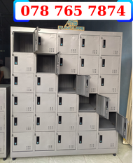 TỦ LOCKER SẮT 30 NGĂN CÓ CHÌA KHÓA RIÊNG AN TOÀNTỦ LOCKER SẮT SƠN DÀY DẶN CAO 1M8 NGANG 1M5 SÂU 45CM