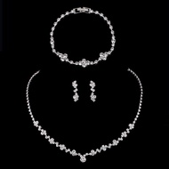 Fashion Unique Hot-Selling Bridal Jewelry Elegant Shiny Rhinestone Earrings Necklace Bracelet Set N5