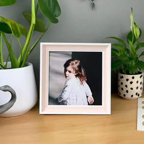 1PC square plastic photo frame - plus 4, 6, 7, 8 inch photo table frame, pink photo frame, wall and 