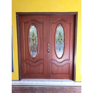 PINTU KAYU CERMIN DESIGN TELUR MA19