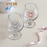[siggi] HYEON Coquette Korean Aesthetic Glass Aesthetic Caoquette Glass/ Aesthetic Cafe Yableware/