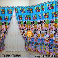 Gorden Smokering Biasa Korden Karakter Tsum Tsum Murah Gorden Smokering 12 Ring 6 Gelombang 130x220