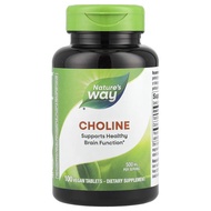 โคลีน Nature's Way, Choline, 500 mg, 100 Vegan Tablets