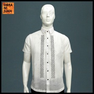 【Hot sale】Obra ni Juan Inno Fit Polo Barong With Print - White (#2371)