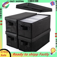 CD Storage Boxes-Pack of 4-Container Holds 30-165 Discs in CD Sleeves-14.1" X 6.2" X 5.5" CD Case St