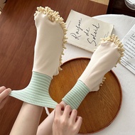 2025 Mopping Socks Guardian Sleep Massage Multifunctional High Elastic Striped Mid-Tube Shipped From