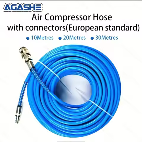 AGASEH 1 Pcs Air Compressor Hose with Quick Connector (EU 3-in-1 w/spring guard), 10/20/30m Flexible