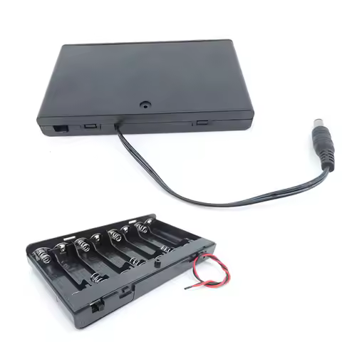 12V 8 AA Batteries Holder Storage box Case with DC plug Plastic 1.5V power Battery ON/OFF Switch wit