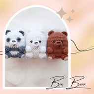 Móc khoá gấu We Bare Bears bằng len size 12cm quà tặng handmade dễ thương