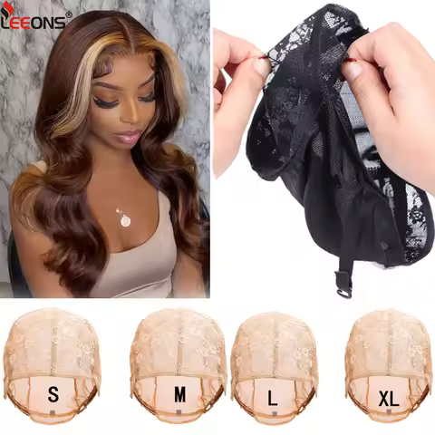 Wig Cap Hair Net Black Wig Making Cap Double Lace Wig Caps For Making Wigs Adjustable Wig Cap Weave 
