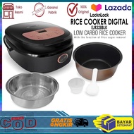 Lock n Lock EJR328BLK Rice Cooker 2Liter Low Sugar Carbo EJR 328 BLK