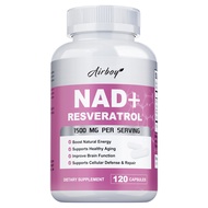 อาหารเสริมวิตามิน NAD+ - แคปซูล 120 เม็ด NAD+ และเรสเวอราทรอล ทางเลือก NMN ต่อต้านวัย เพิ่มพลังงานแล