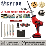 588VF Cordless Reciprocating Saw Gergaji Elektrik for Wood Metal Cutting with 2 Battery ChainSaw Mes