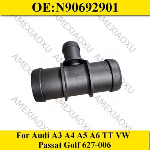 N90692901 Aluminum Engine Radiator Coolant Hose Connector Heater Outlet Pipe fit for Audi A3 A4 A5 A