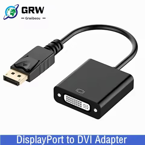 DisplayPort to DVI Cable Adapter Display Port DP to DVI Converter HD 1080p Male to Female For PC Lap