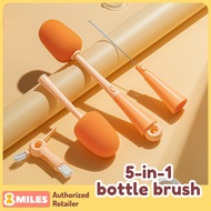 5-in-1 Baby Milk Bottle Brush Sponge Straw Brush Water Bottle Gap Cleaner Rubber Removal Tool Bristl
