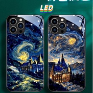 Oil Painting glass LED light glow phone case for Samsung phone case S21+ S21ULTRA S22 S22ULTRA S20ULTRA S23ULTRA S23+ S20 S21 S20+ S22+ S10+ S9 S9+ S24Ultra S24+ S24 Note20ultra