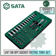 Socket Key Set 63 Pcs 1/4 INCH Metric 6PT Tray Set 09901 SATA TOOLS
