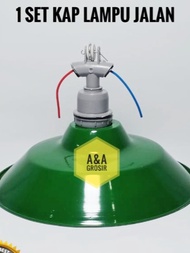 Kap Lampu Gantung / Fiting + Kap Lampu Jalan Bulat / Kap Lampu Gantung Murah / Kap Lampu Jalan Tudun