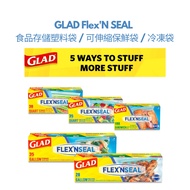 GLAD Flex 'N SEAL Retractable Fresh-Keeping Bag Zipper Food Storage Freezer