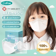 Cofoe N95 MedicaI-Surgical Duckbill Face Mask Breathable Face Shield Korean Version Facemask Disposable Protective Face Cover for Children and Students Skin-Friendly Anti-virus 4 Layer Individual Packing Baby Masks