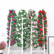 Simulation Rose Rattan Wall-Mounted Pipe Winding Green Leaf Rattan Indoor Wedding Decoration Fake Fl