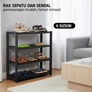Petra 4-Tier Shoe Rack, 3-Tier, 4-Tier Plastic Sandal Rack, Aesthetic Shoe Rack Box