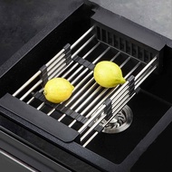 2X Adjustable Stainless Steel Sink Dish Rack Dish Holder Kitchen Sink Storage Rack Dish Draining Rac