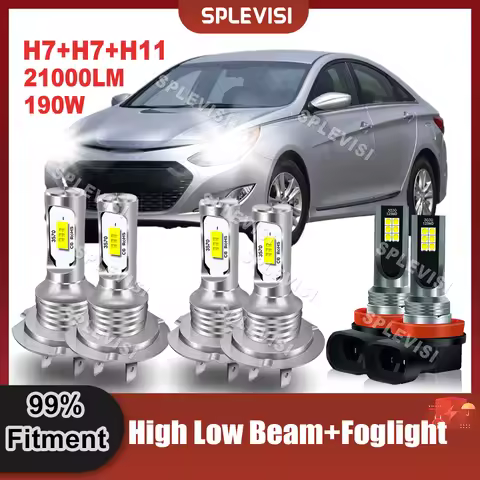 LED Headlight Bulbs H7 High Beam+H7 Low Beam+H11 Foglight Collocation Kit For Hyundai Sonata 2011 20