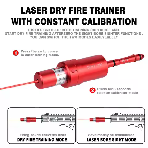 9mm 22LR Dual-purpose Dry Fire Trainer Bullets 38SPL 12GA 7.62X39mm Controlled Laser Shooting Laser 