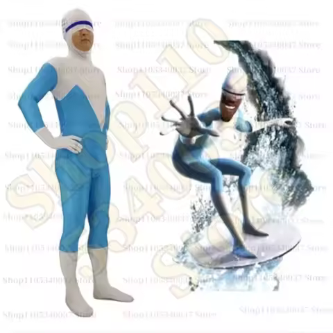 ❤★❤New Boys Men Frozone Lucius Best Cosplay Costumes Spandex Movie The Incredibles Bodysuits Jumpsui