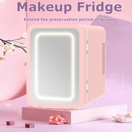 12V Mini Fridge Mirror Cosmetics Refrigerator Fruit Ceverage Cooler 48W 6L Small Refrigerator Student Dormitory Fridge