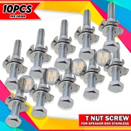 10PCS T NUT SCREW BOLT STAINLESS FOR SPEAKER BOX BAFFLE BOX SOUND SYSTEM FLIGHT CASE TOUR CASE TNUTS