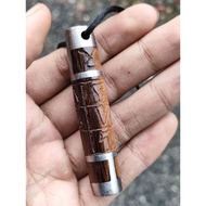 Twisted wood carved cemeti necklace