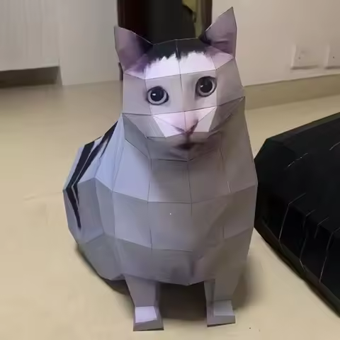 Fun Maxwell Cat Kitten Stereo Origami Large DIY Oiiao Cat Paper Model Handmade Wondering Kitten Huh 