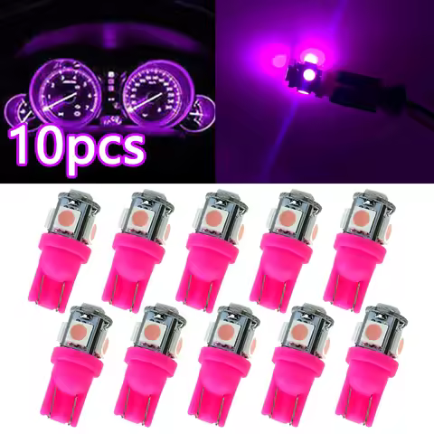 10pcs Pink Purple T10 158 192 194 168 W5W 5050 SMD 5 LED Car Wedge Tail Side Lights Lamp Bulb Dome L