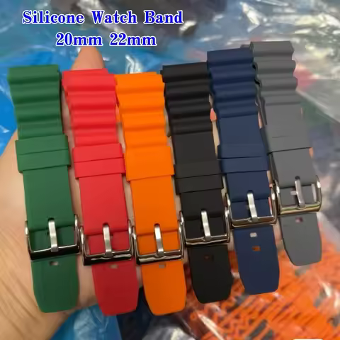 Replacement Watch Band 20mm 22mm Silicone Diver Strap for Rolex Submariner & Seiko SKX007 SRP777J1 W