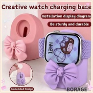 BORAG Smart Watch Charger Stand, Bow Silicone Watch Charging Dock, Creative Portable Shockproof Dura