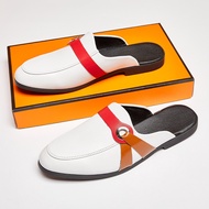 Slip on Half Shoes for Men Leather Slippers Half Drag shoes Summer Shoes Luxury Shoes casual mules s