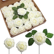 25 Pieces Boxed Artificial Roses Wedding Use Artificial Roses Foam Flowers Artificial Flowers