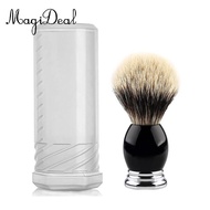 [MagiDeal] Travel Badger Shaving Brush Case Shaving Brush Holder with Adjustable Height Beard Brush 