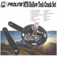 Prolite Mountain Bike Hollow Tech Crank 40t/30t/22t/170mm( W/BB)