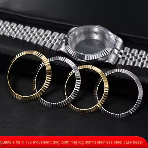 For Rolex DATEJUST 41mm 36mm Fluted Bezel dog toothed ring Stainless Steel 39/35.8m case sapphire gl