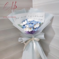Handmade wool bouquet of 21 forget-me-nots