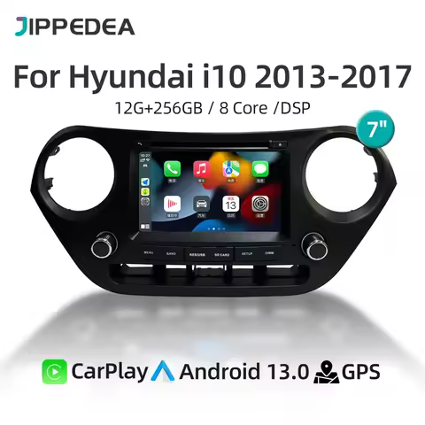 Android 13.0 Car Radio For Hyundai i10 2013-2017 CarPlay GPS Navigation 4G WiFi Bluetooth DSP RDS St