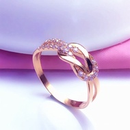 Free Purple Gold Girlfriend Colorful Gold Russian Simple Atmospheric Lady Jewelry Ring Rose Gold 585
