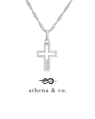 Athena &amp; Co. 18k White Gold Plated Josephine Cross Necklace