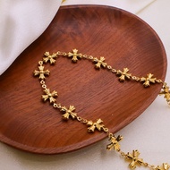 European American Roman Byzantine Style Retro Stainless Steel Jewelry Cross Niche Unique Short Neckl