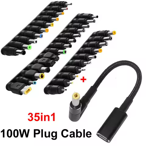 100W USB Type C to Universal Notebook Adapter Connecter DC 5521 5525 Jack Charging Cable Cord Laptop